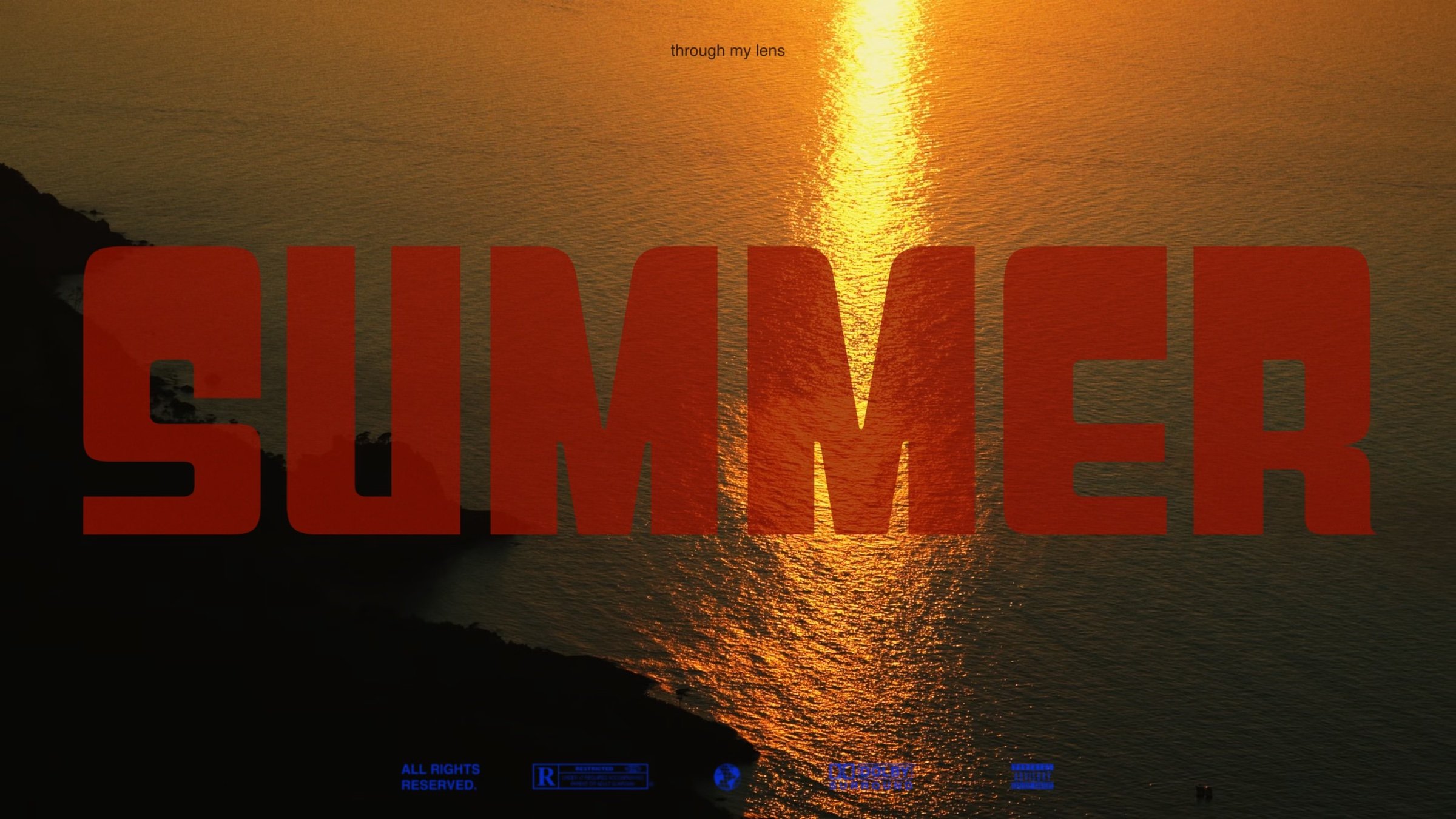 Title card: the word SUMMER in red over a sunset on the sea, with the line “through my lens”.
