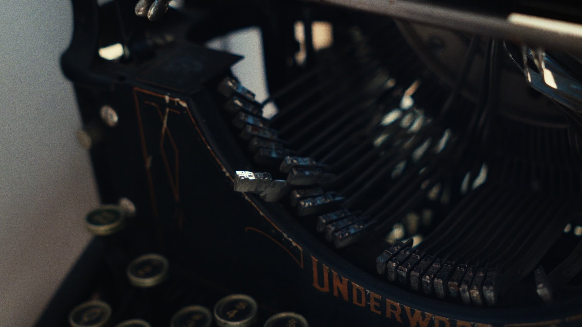 The keys of a vintage Underwood typewriter.